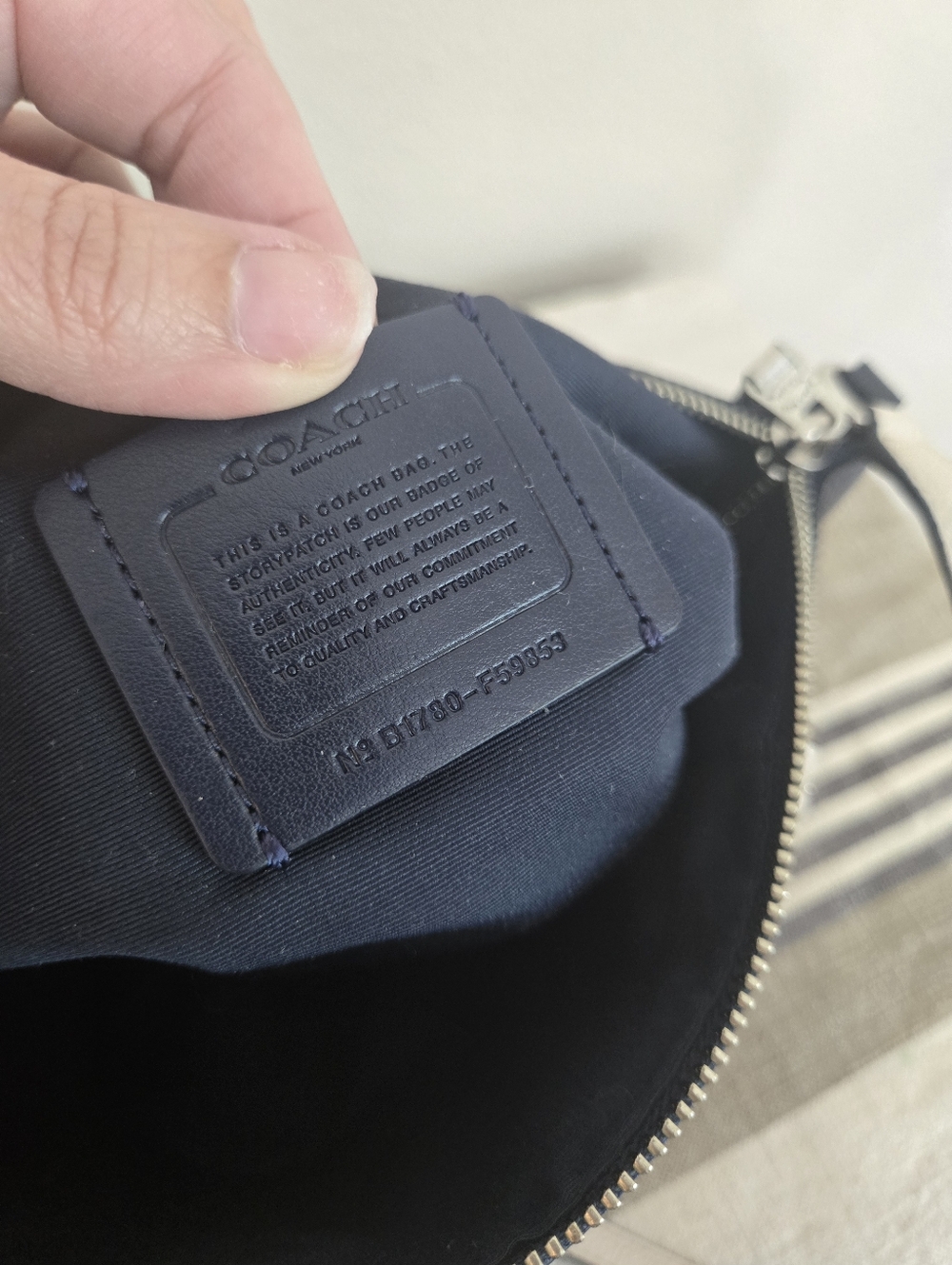 Coach Mini Kelsey Satchel in Navy Pebbled Leather F59853 - Picture 13 of 16